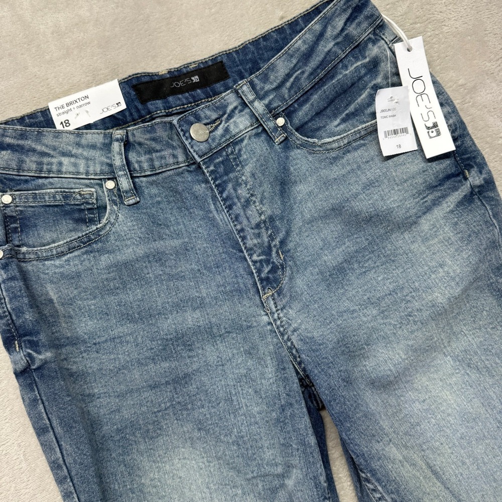 Joe's Jeans Womens 18 Mid Rise Brixton Straight Narrow Tonic Wash Blue Denim NWT